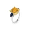 18 KT white gold Citrine and London Blue Topaz Panarea ring