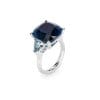 18 KT white gold London blue topaz and Light blue topaz Sardinia ring