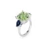 18 KT white gold Prasolite and London blue topaz Como ring