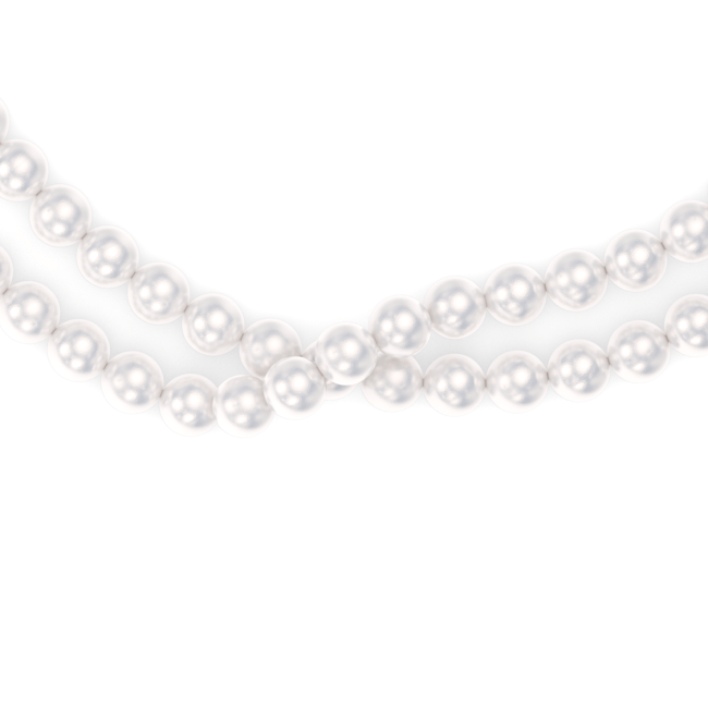 Colier 80 cm cu perle de 6 mm, din aur roz 14 KT
