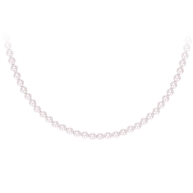 Colier 80 cm cu perle de 6 mm, din aur roz 14 KT
