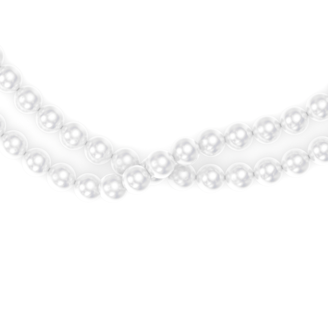 14 KT white gold 80 cm 6 mm pearls necklace