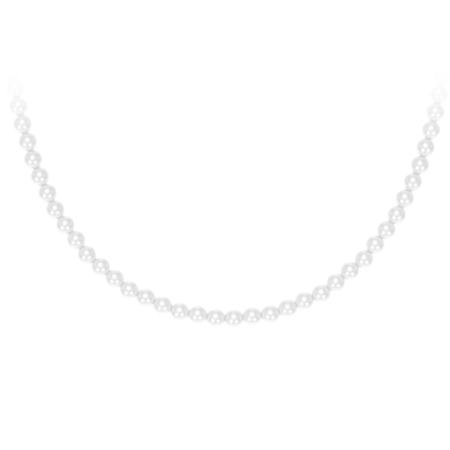 14 KT white gold 80 cm 6 mm pearls necklace