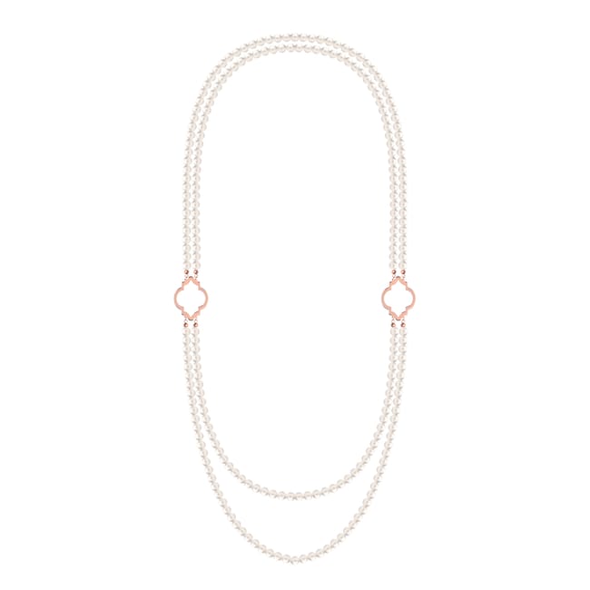 14 KT rose gold 6 mm pearls Amina double necklace