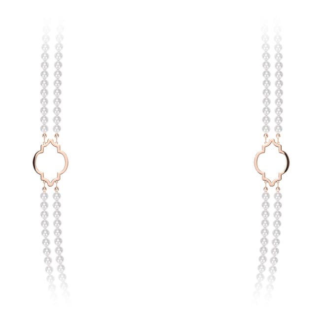 14 KT rose gold 6 mm pearls Amina double necklace