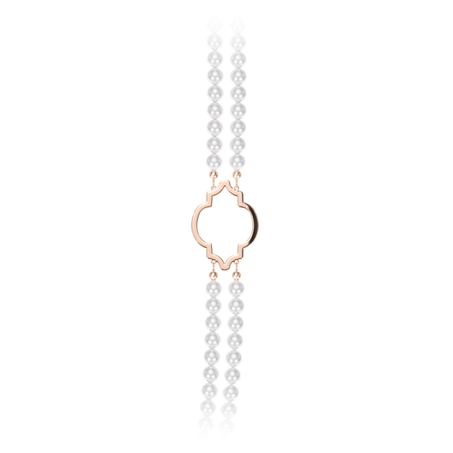 14 KT rose gold 6 mm pearls Amina double necklace