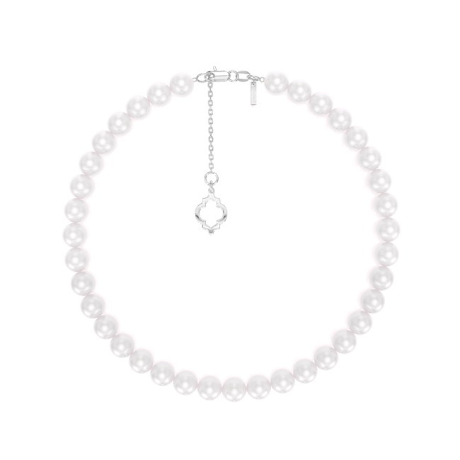 Bratara Amina cu perle de 4/5 mm, din aur alb 14 KT