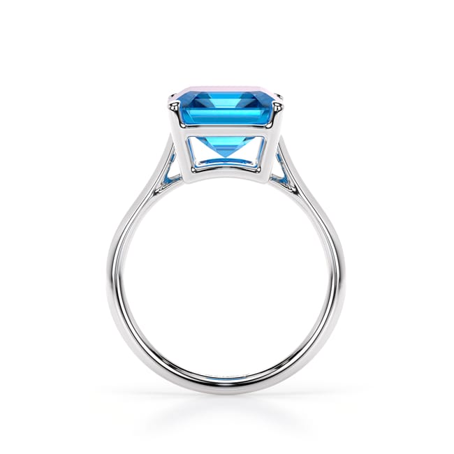Inel din aur alb cu TOPAZ ALBASTRU DESCHIS 7.84 CT, La Grande Bellezza