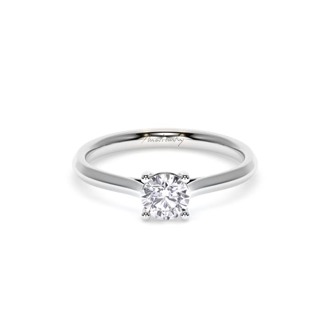 Inel de Logodna Classic Aur Alb 18 KT Round Cut LGD 0.50 CT