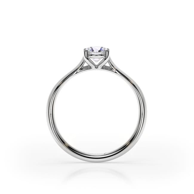 Inel de Logodna Classic Aur Alb 18 KT Round Cut LGD 0.50 CT