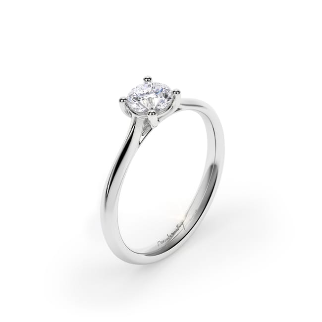 Inel de Logodna Classic Aur Alb 18 KT Round Cut LGD 0.50 CT