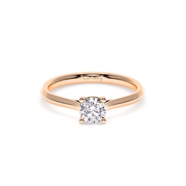 Inel de Logodna Classic Aur Roz 18 KT Round Cut LGD 0.50 CT