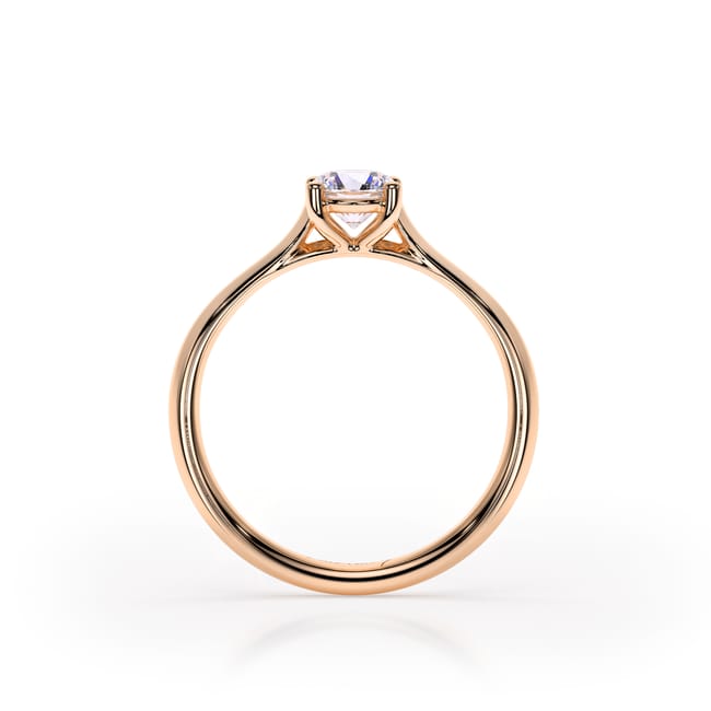 Inel de Logodna Classic Aur Roz 18 KT Round Cut LGD 0.50 CT