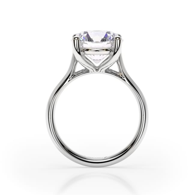 Inel de Logodna Classic Aur Alb 18 KT Round Cut LGD 4.00 CT