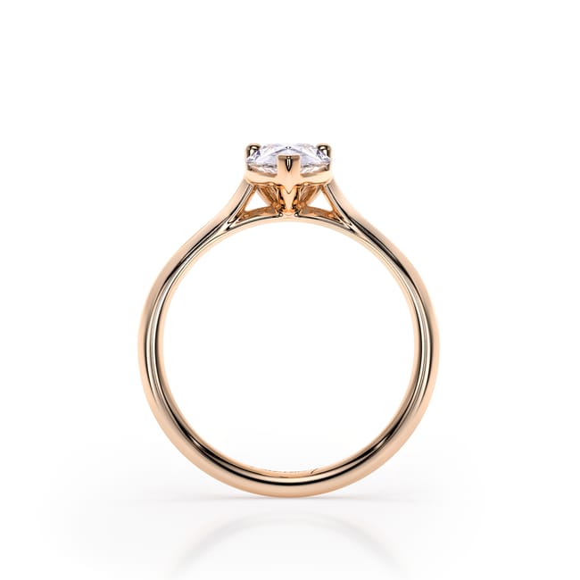 Inel de Logodna Classic Aur Roz 18 KT Pear Cut LGD 1.00 CT