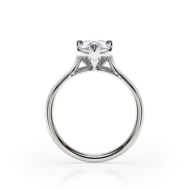 18 KT White Gold Classic Engagement Ring Pear Cut LGD 2.00 CT