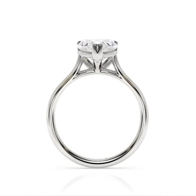 18 KT White Gold Classic Engagement Ring Heart Cut LGD 2.00 CT