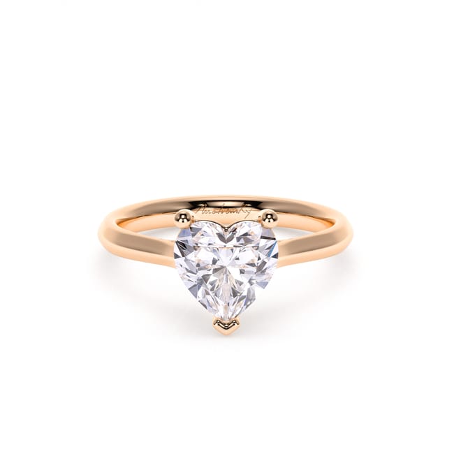 Inel de Logodna Classic Aur Roz 18 KT Heart Cut LGD 2.00 CT