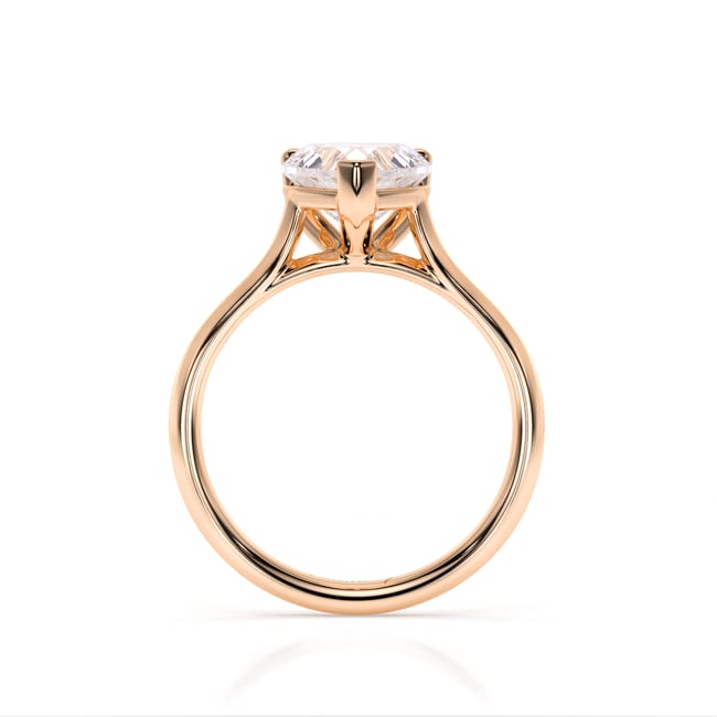 Inel de Logodna Classic Aur Roz 18 KT Heart Cut LGD 2.00 CT