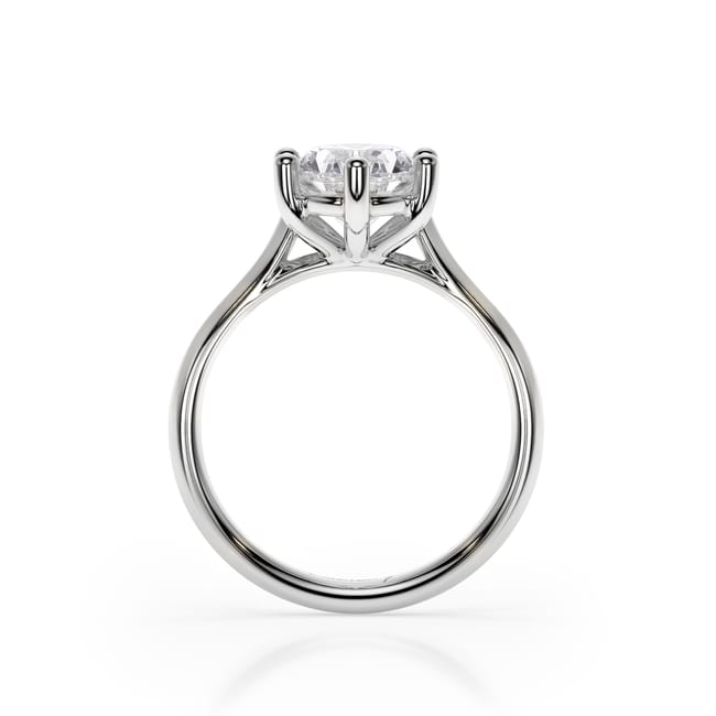 Inel de Logodna Classic Aur Alb 18 KT Oval Cut LGD 2.00 CT