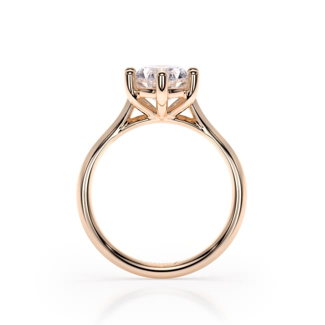 Inel de Logodna Classic Aur Roz 18 KT Oval Cut LGD 2.00 CT