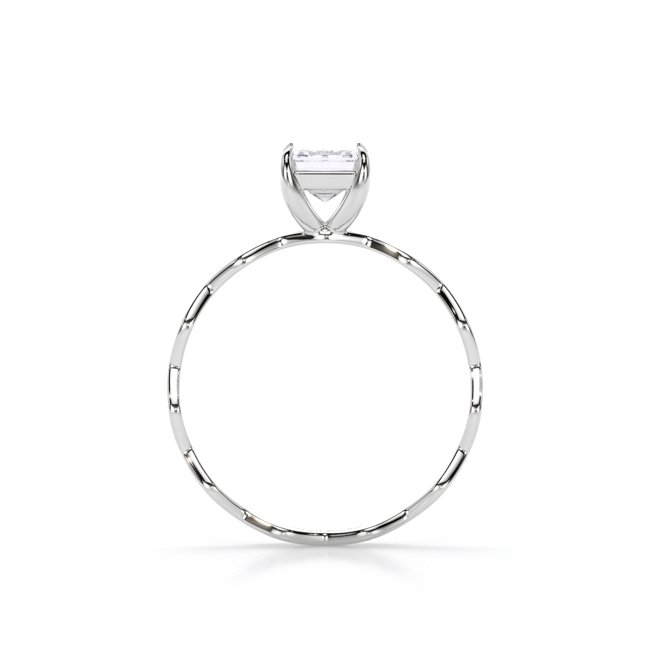 14 KT White Gold Infinity Engagement Ring Emerald Cut 1.00 CT LGD