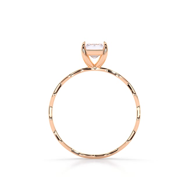Inel de logodna Infinity Aur Roz 14 KT Emerald Cut 1.00 CT LGD
