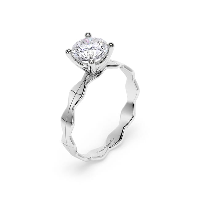 Inel de logodna Infinity Aur Alb 14 KT Round Cut 1.00 CT DVS1 LGD