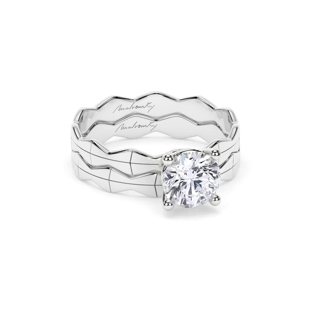 Inel de logodna Infinity Aur Alb 14 KT Round Cut 1.00 CT DVS1 LGD