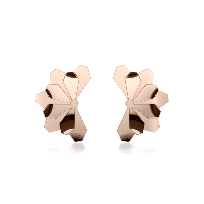 Cercei aur roz floare 14 KT, Grace Flower Five Double S