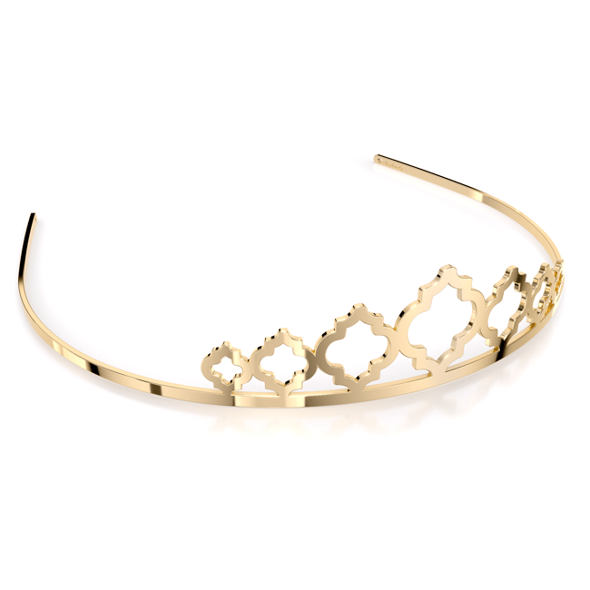 Yellow gold plated brass The Heart of Orient Tiara