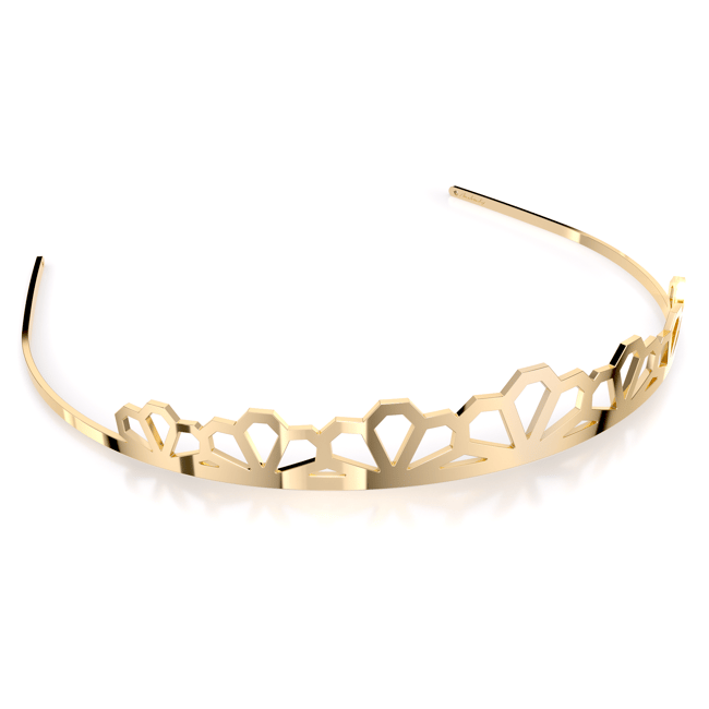 Tiara Grace Flower, din alama placata cu aur galben