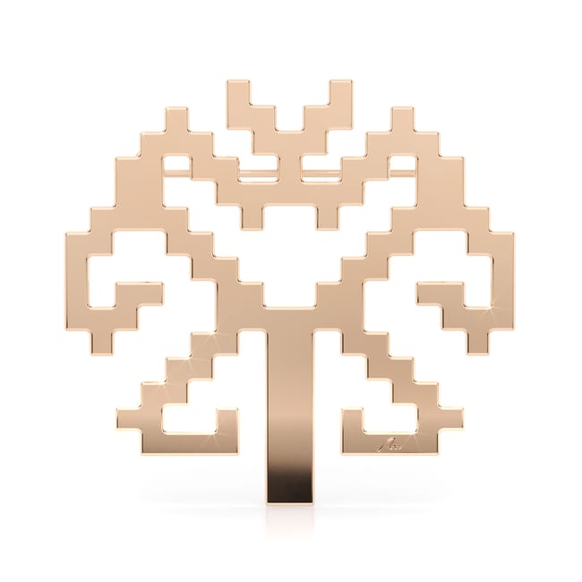 Brosa din alama placata cu aur roz, Copacul Vietii