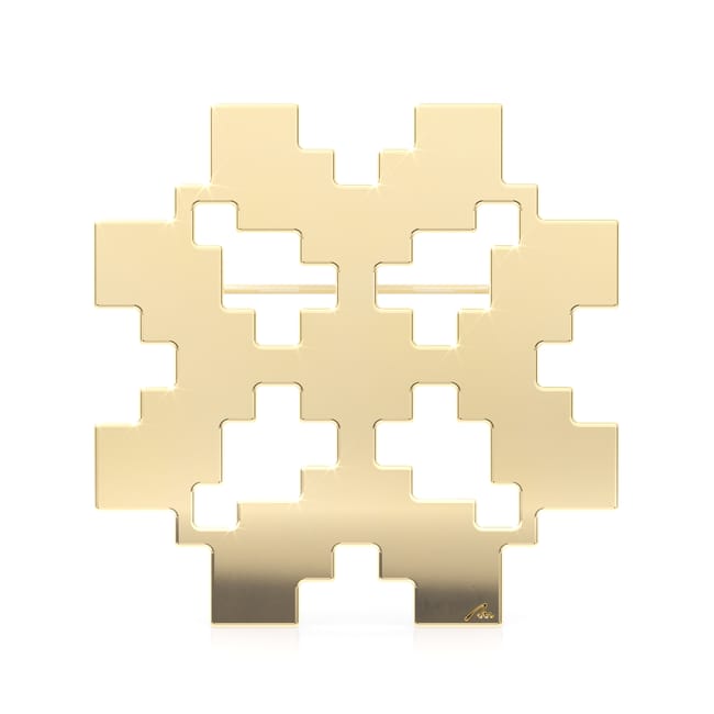 Brosa din alama placata cu aur galben, Trifoi Traditional