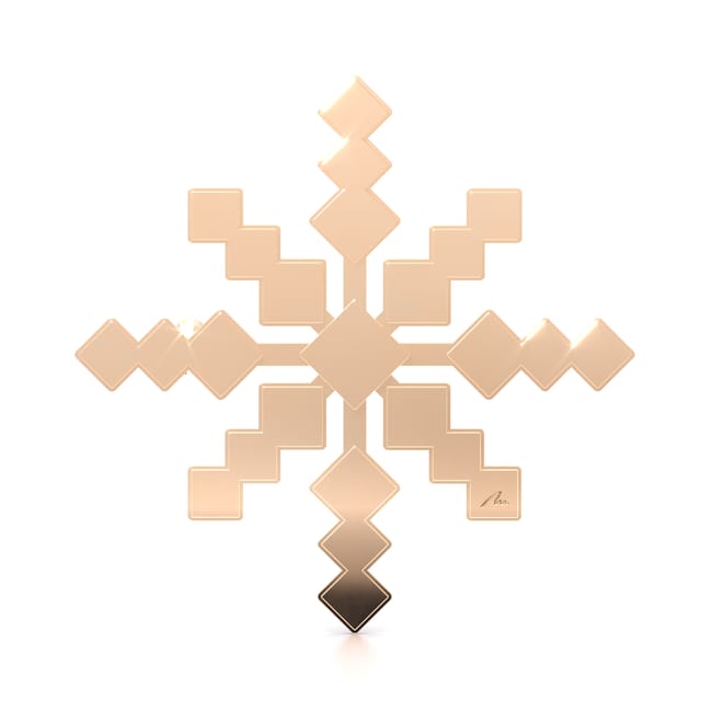 Brosa din alama placata cu aur roz, Raza de Lumina