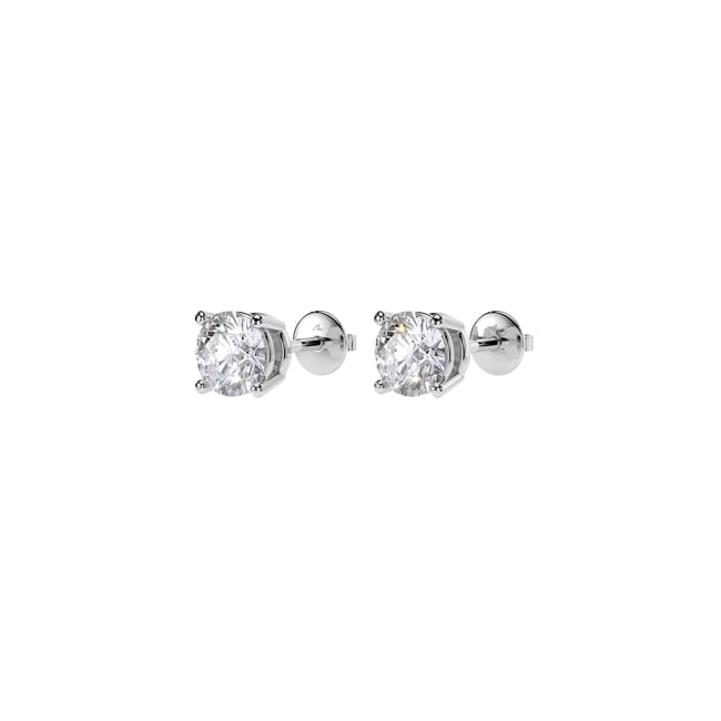 Cercei Studs, cu diamante de laborator 2.04 CT, din aur alb 18 KT