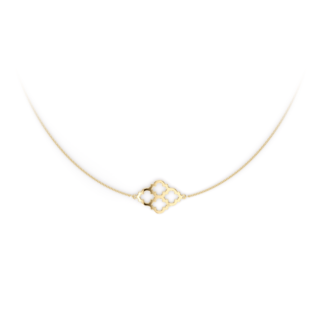 14 KT yellow gold Two Amal elements necklace