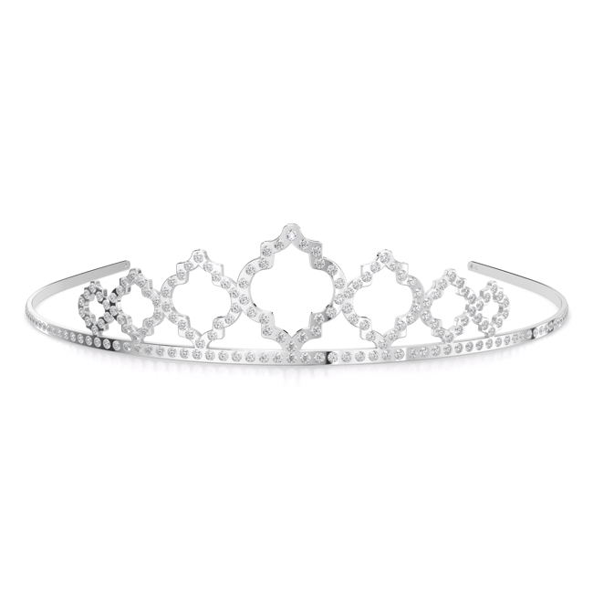 Palladium plated brass and crystals The Heart of Orient Tiara