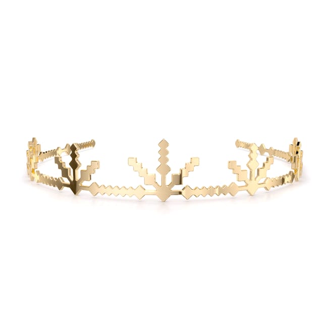 Yellow gold plated brass Ray of Light Tiara