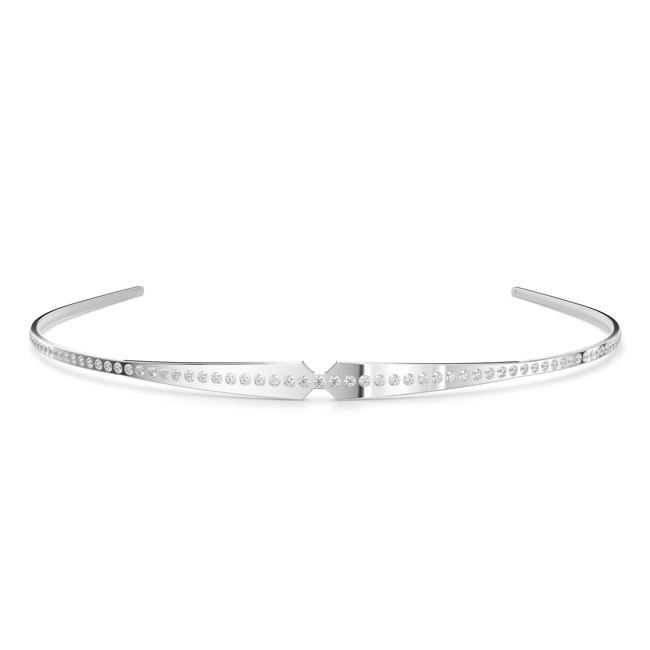 Palladium and crystals plated brass Graceline Tiara