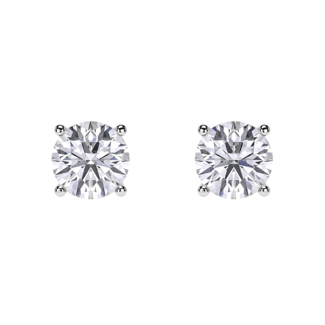 Cercei Studs, cu diamante de laborator de 4.00 CT, din aur alb 18 KT