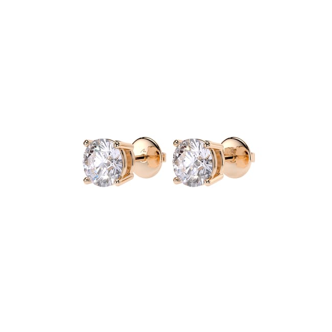 Cercei Studs, cu diamante de laborator de 4.00 CT, din aur roz 18 KT