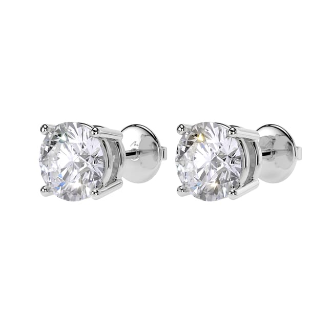 Cercei Studs, cu diamante de laborator de 6.00 CT, din aur alb 18 KT