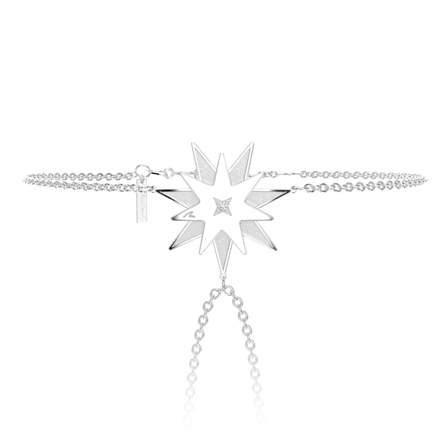 Bratara Luceafar, din aur alb 14 KT