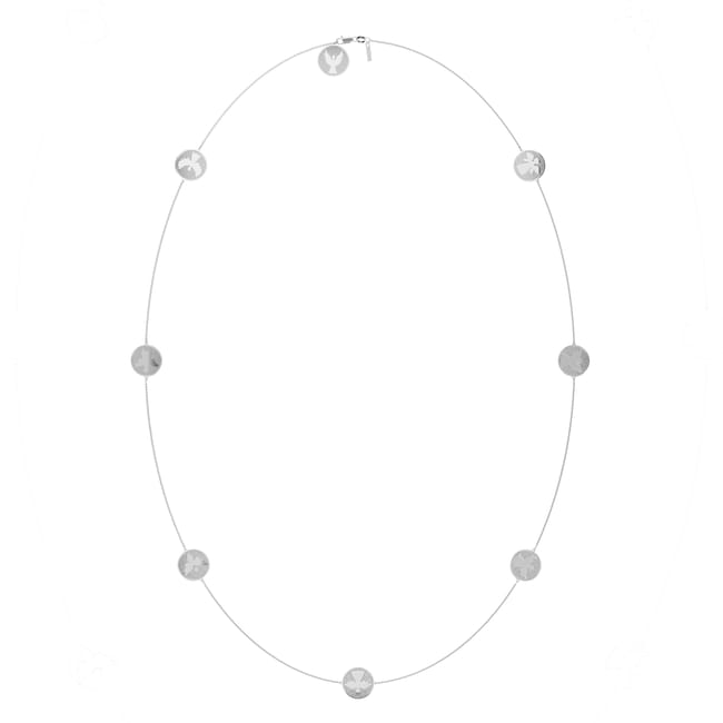 Lantisor cu 8 Arhangheli, din aur alb 14 KT