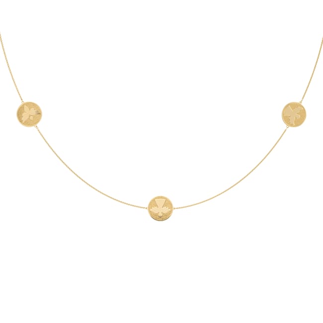 14 KT yellow gold 8 Archangels chain necklace