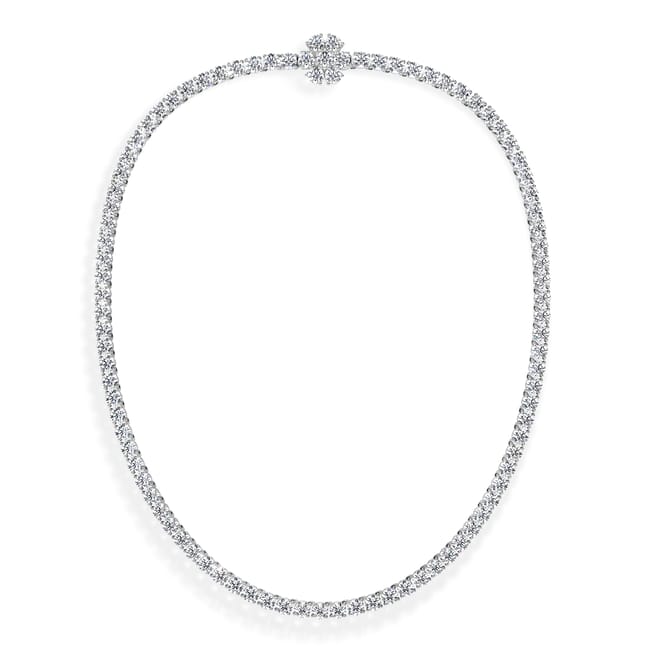 18 KT white gold 25.12 CT lab-grown diamonds Tennis necklace