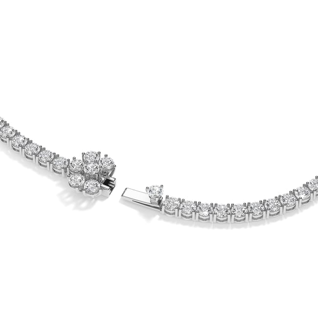 Colier Tennis, cu diamante de laborator 25.12 CT, din aur alb 18 KT