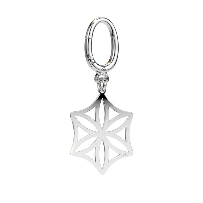 Palladium plated brass Rosette keychain