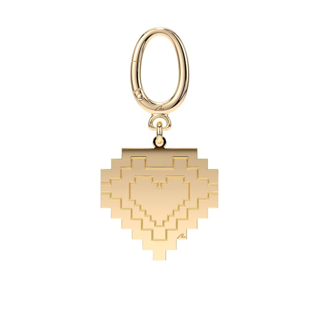 Breloc Inima Traditionala, din alama placata cu aur galben